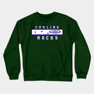 CURLING ROCKS - MINT GREEN BACKGROUND Crewneck Sweatshirt